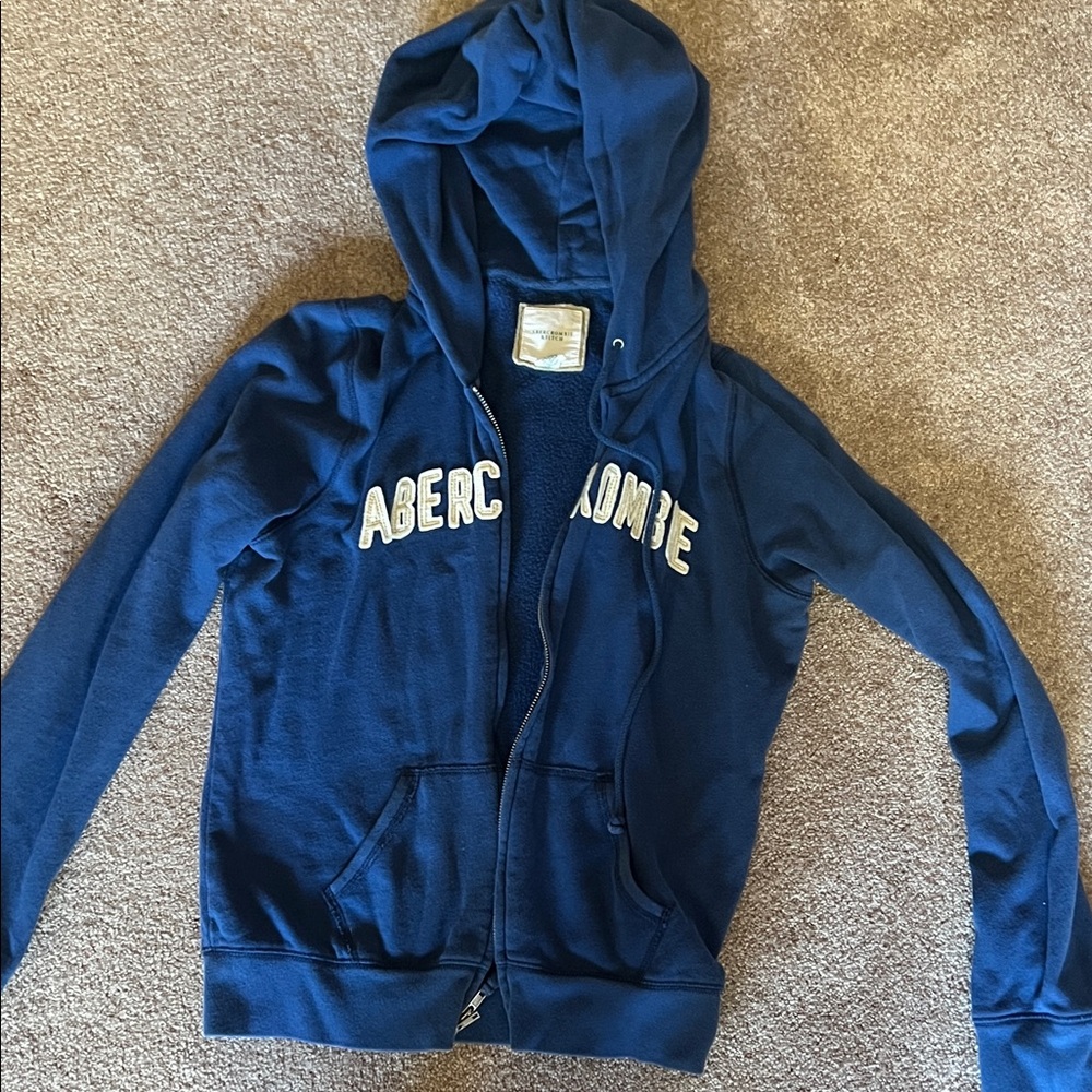 Abercrombie & Fitch Navy Blue zip hoodie